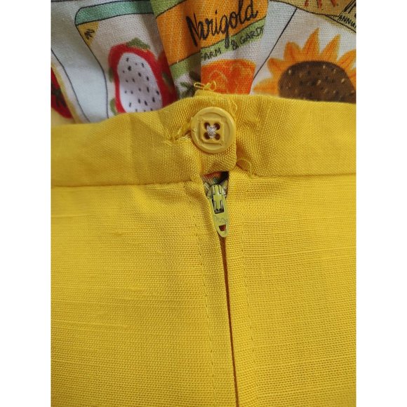 1980's Golden Yellow Saddlebred Linen Skirt Suit - Picture 13 of 16
